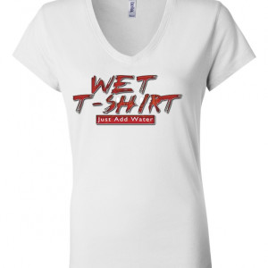 Ladies V neck Wet Tshit