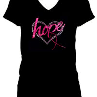 Hope Rhinestone Fitted V-Neck Tee
