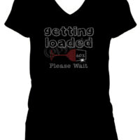 Getting Loaded Rhinestone Fitted V-Neck Tee