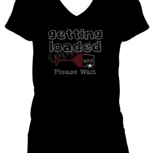 Ladies v neck Blk Loaded